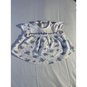 Little Me Baby Girls White Floral Bow Dress 6 Months Short Sleeve